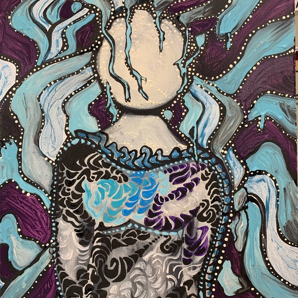 Night Goddess- 18 by 24 original painting acrylic on canvas - Picture 2 of 5